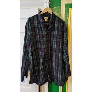 Ships FREE! LL Bean XXL Tall men's Auld Lang Syne plaid flannel shirt
